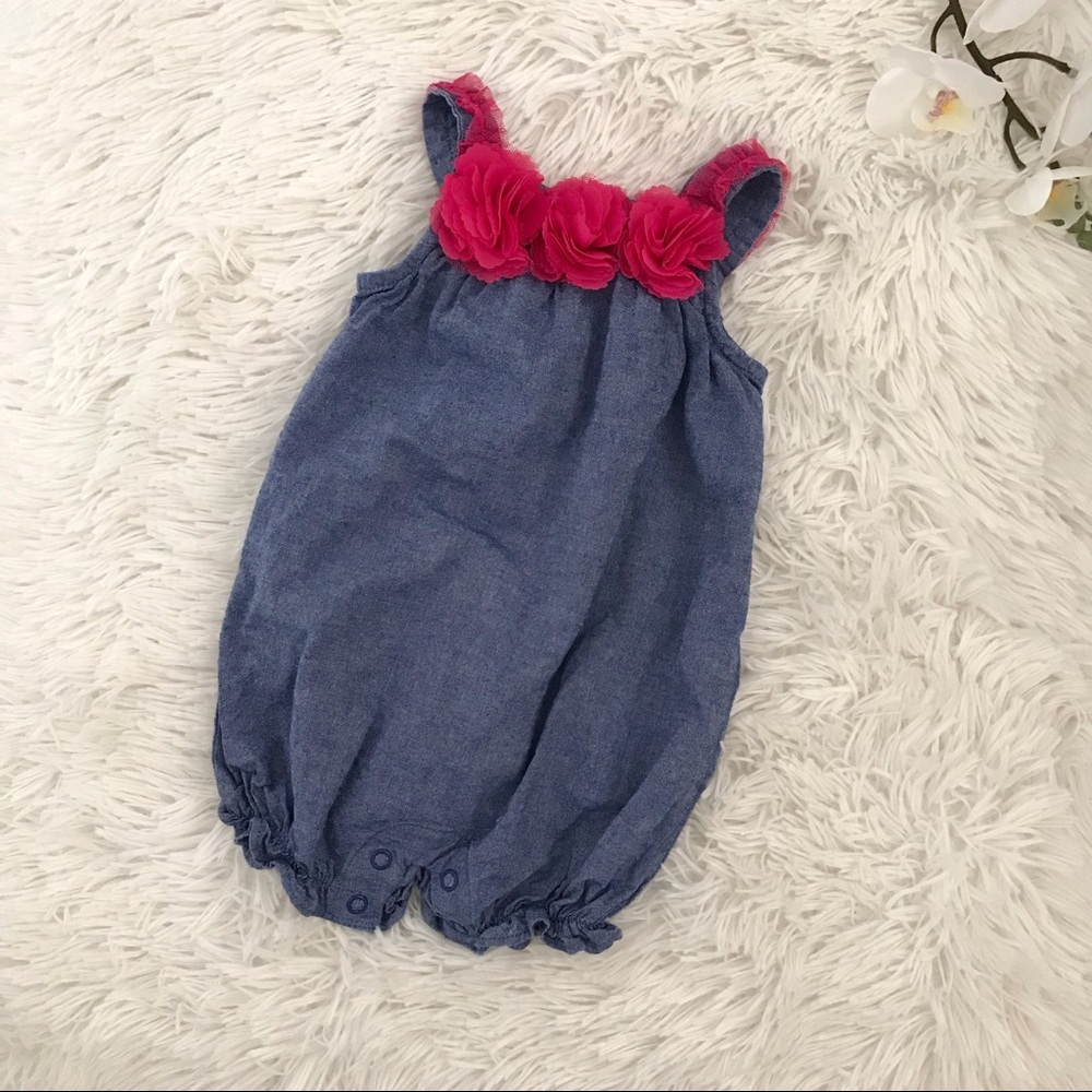 ❌Sold❌🌺 Baby Girl Blue Denim Romper 🌺